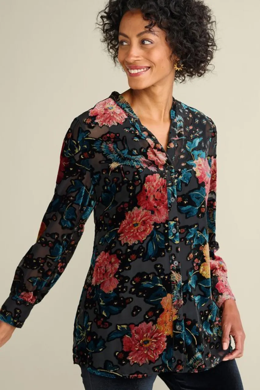 Fashion Autumn Velvet Tunic Tops