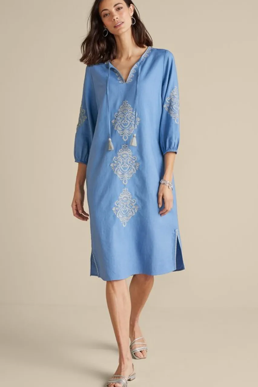 Fashion Hasana Linen Blend Midi Dress Dresses