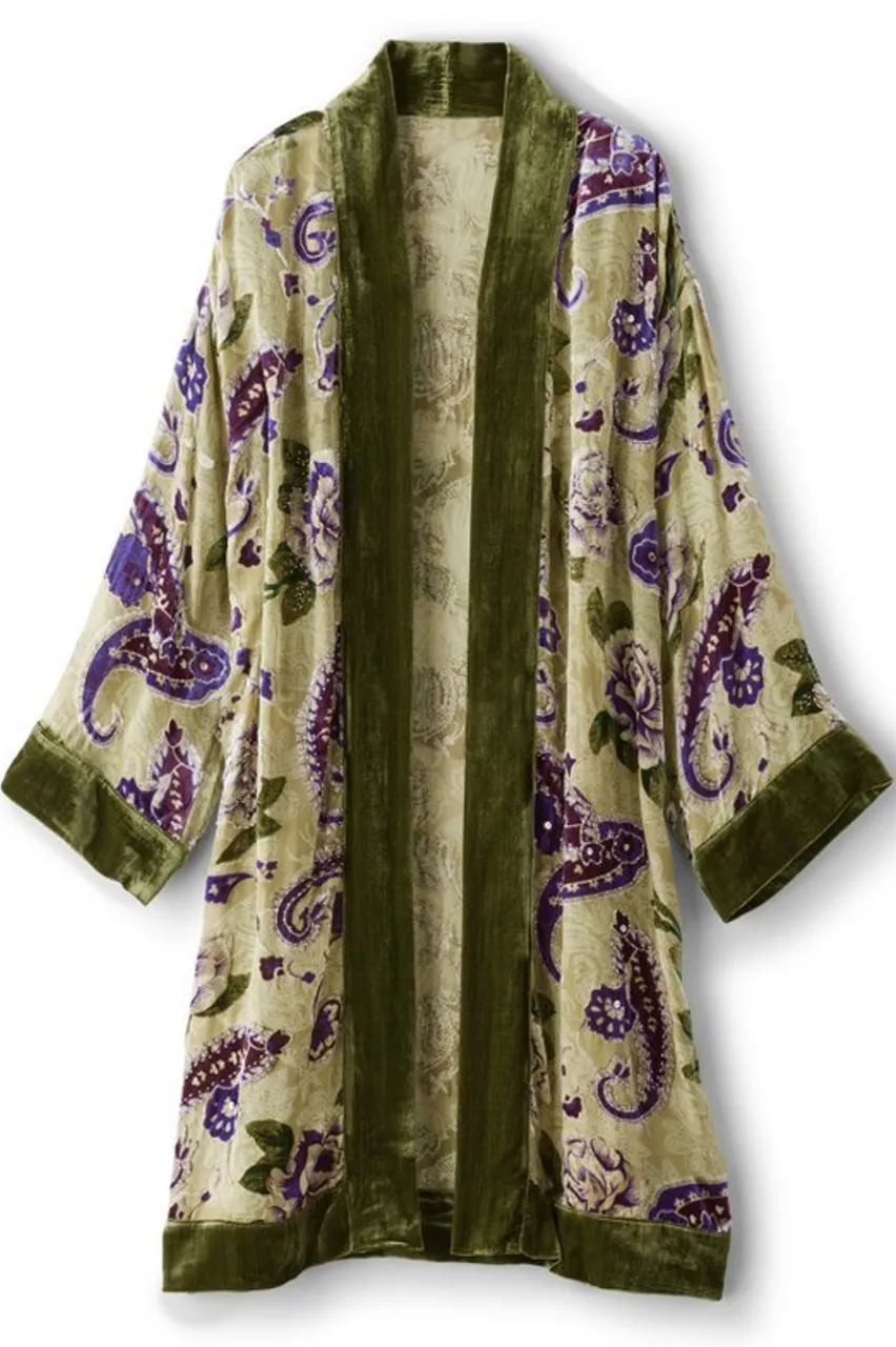 Discount Nomi Silk Blend Velvet Kimono Toppers | Jackets & Coats