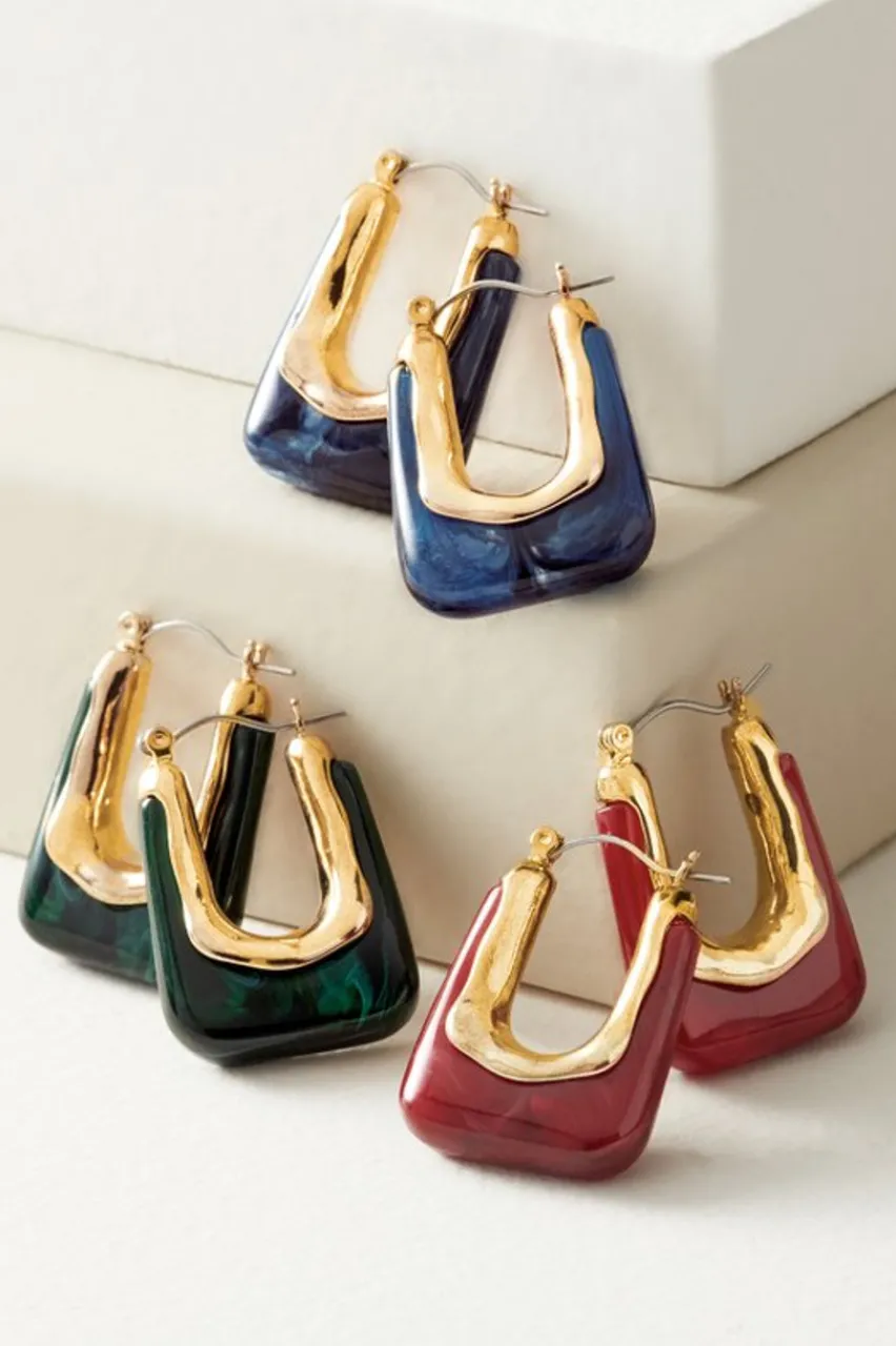 Fashion Parker Square Hoop Earrings Jewelry | Earrings