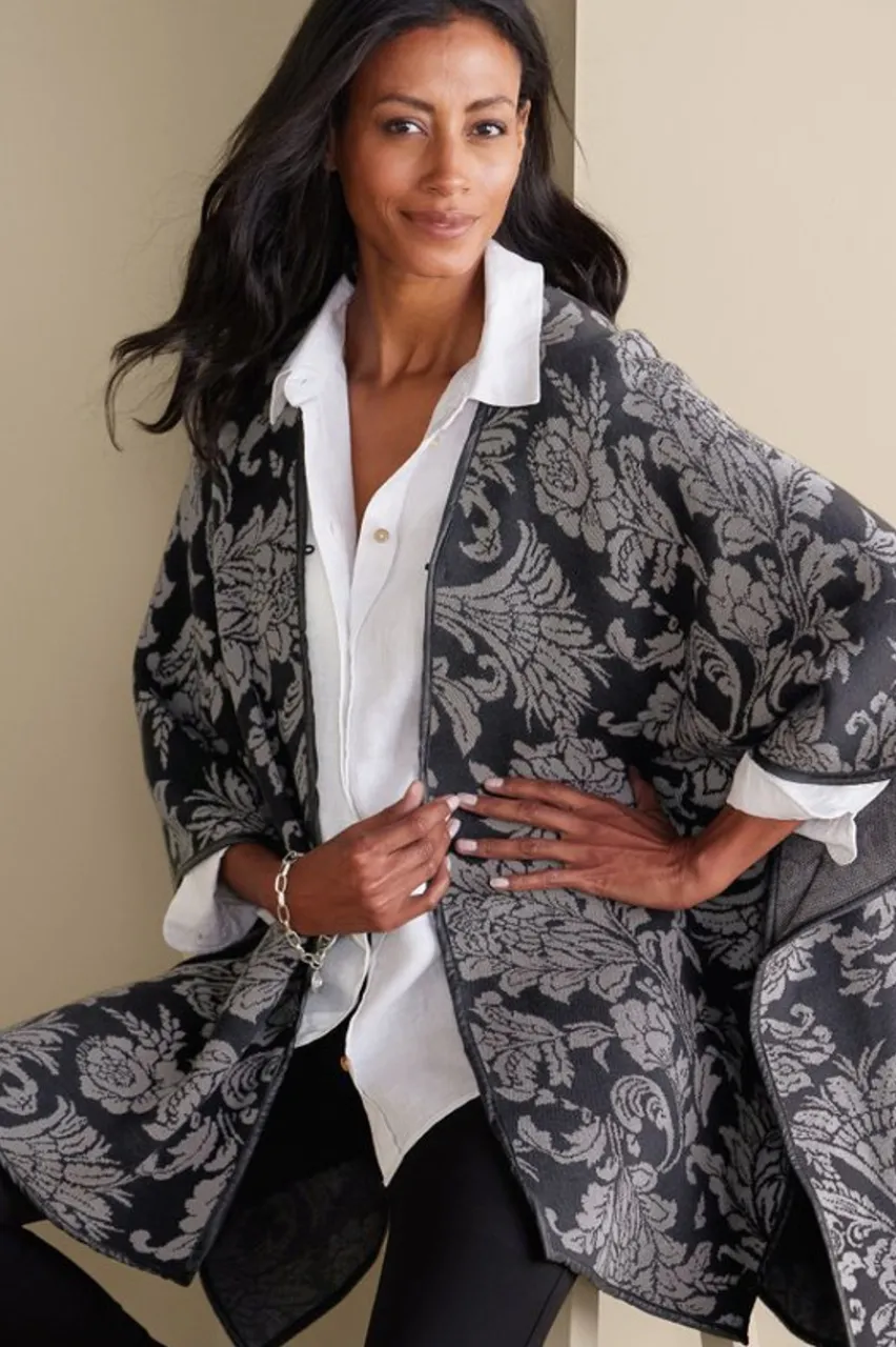 Hot Rian Jacquard Ruana Scarves & Wraps