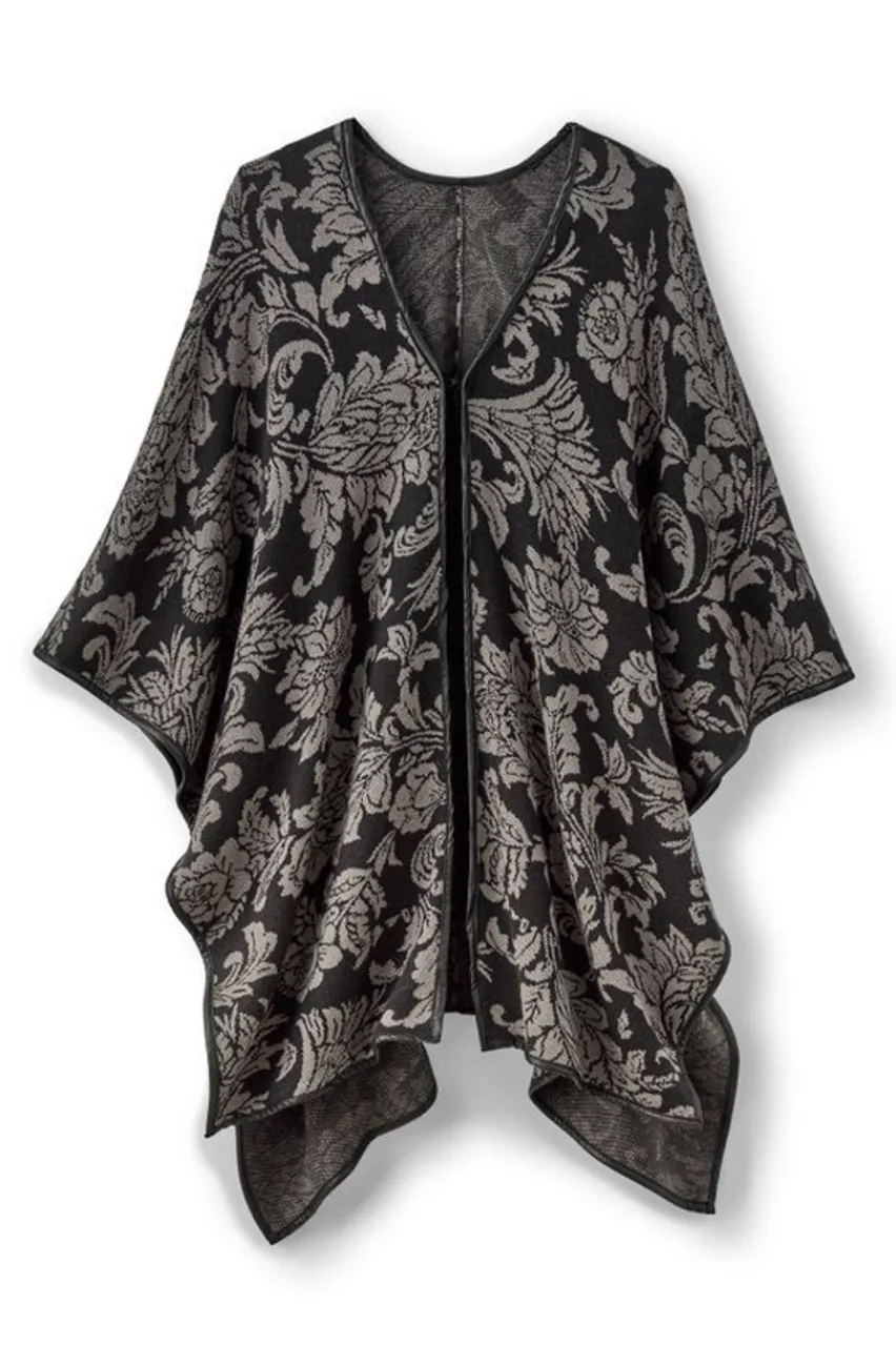 Hot Rian Jacquard Ruana Scarves & Wraps