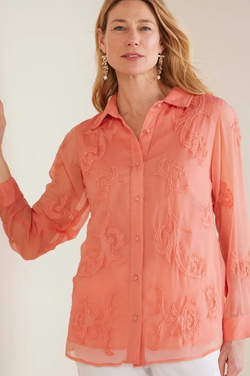 Cheap Savannah Embellished Tunic Tops