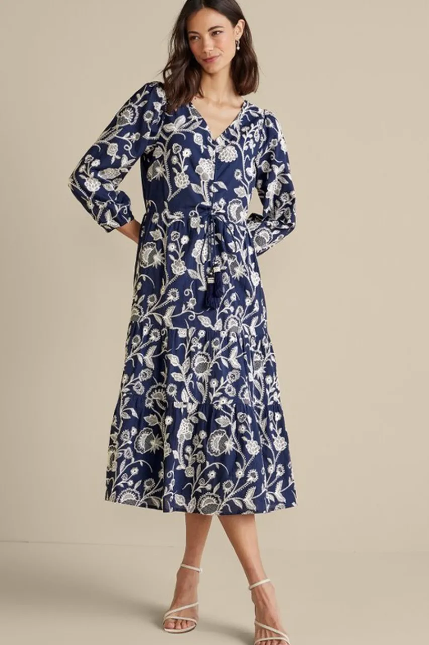 Fashion Tilda Embroidered Midi Dress Dresses
