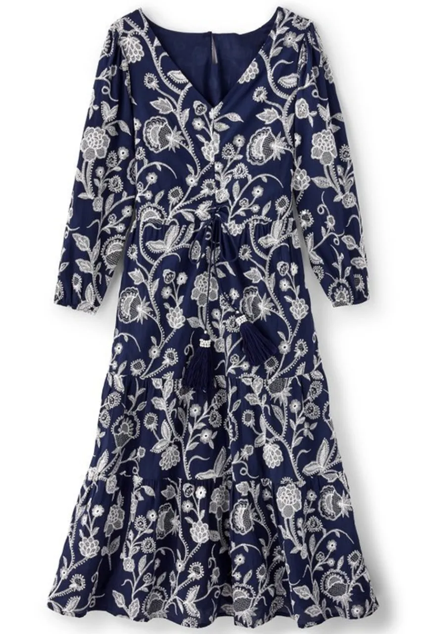Fashion Tilda Embroidered Midi Dress Dresses