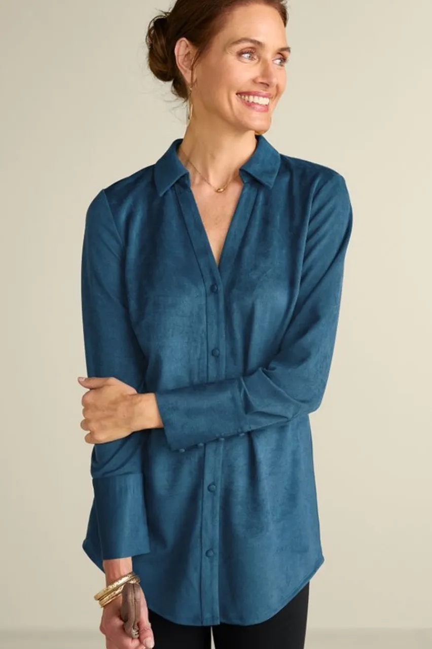 Hot Vida Faux Suede Tunic Tops