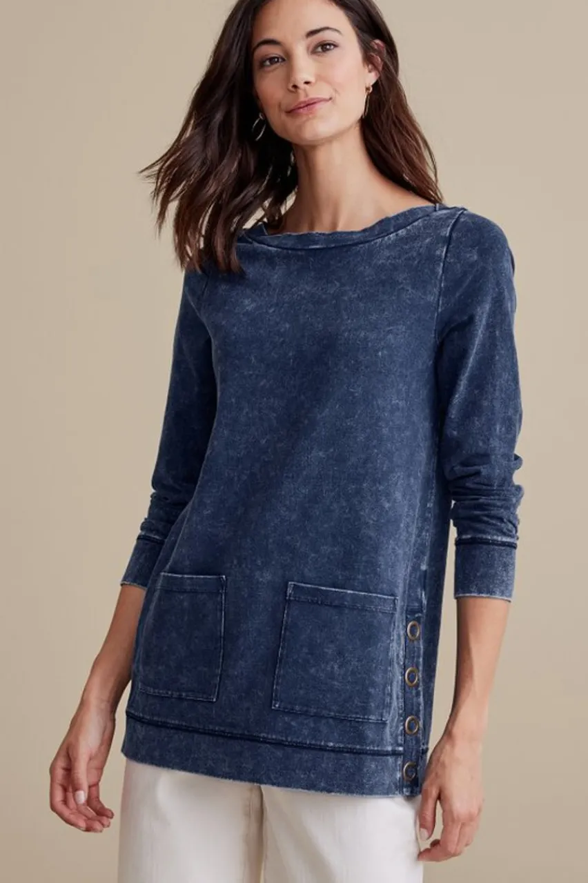 Best Sale Washed Make It Snappy Pullover Tops