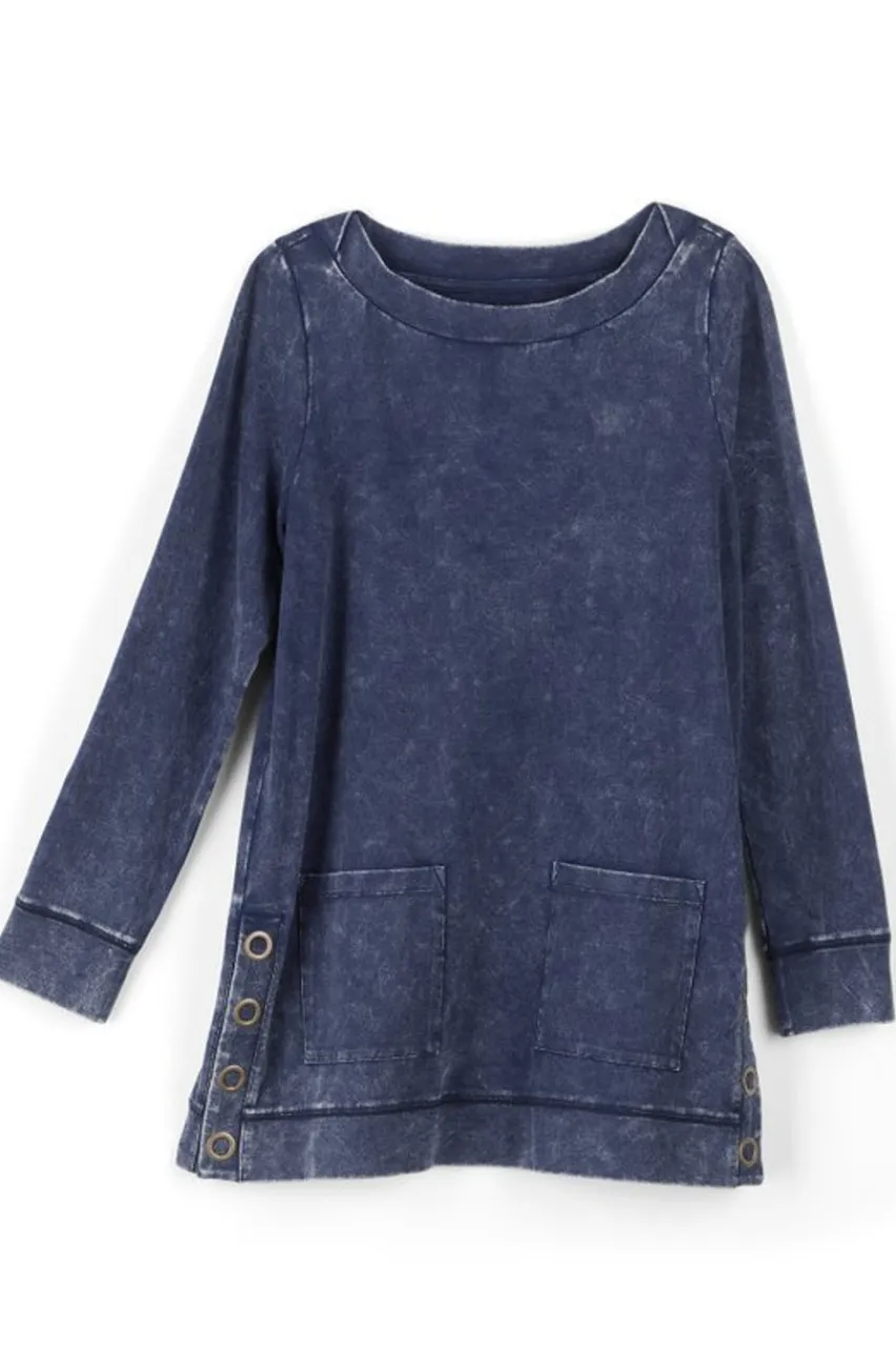 Best Sale Washed Make It Snappy Pullover Tops