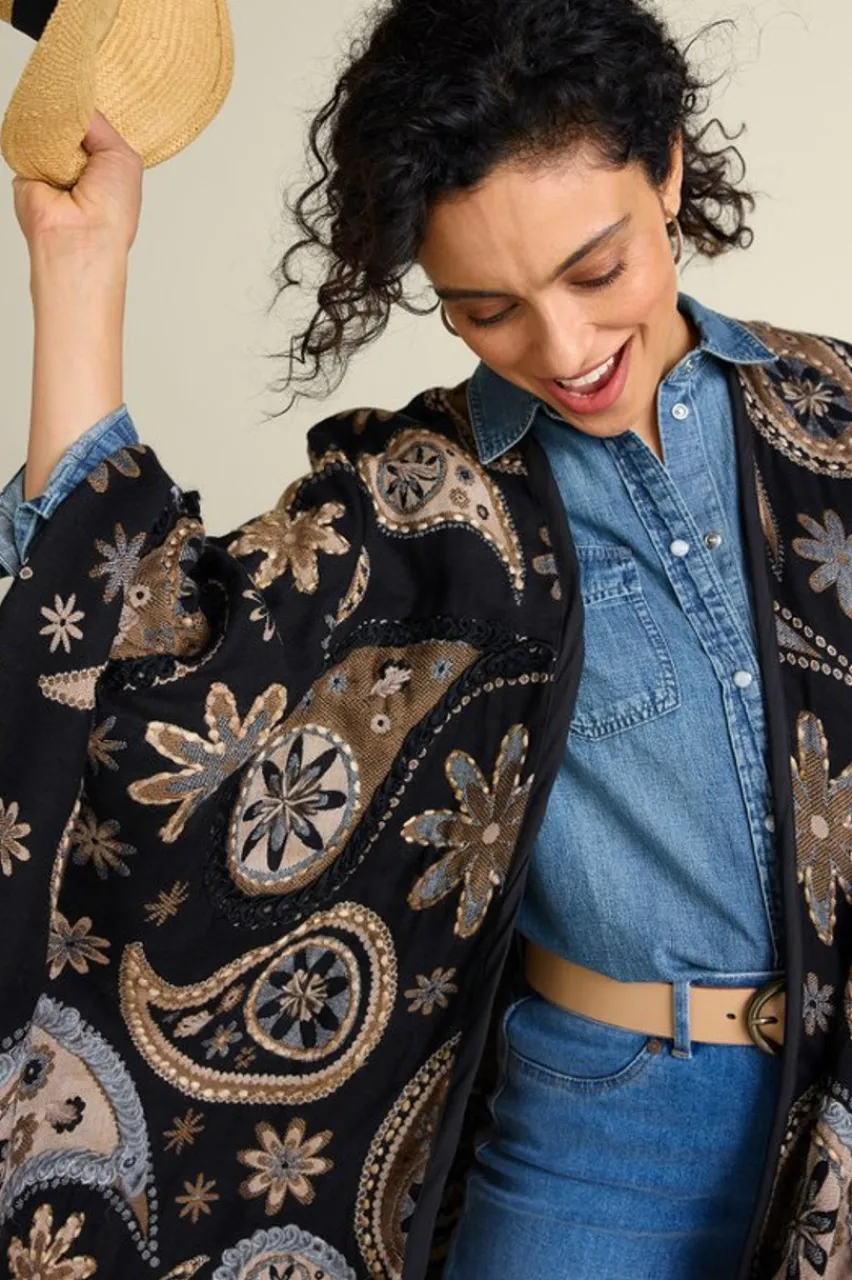 Discount Yasmin Embroidered Wrap Toppers | Jackets & Coats